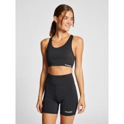 Damski biustonosz sportowy Hummel MT Active. Czarne biustonosze sportowe Hummel, bez wzorów, na fitness i siłownię. Za 195.00 zł.