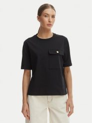 Tommy Hilfiger T-Shirt WW0WW49249 Czarny Relaxed Fit. Czarne t-shirty Tommy Hilfiger, m, bez wzorów, z bawełny, bez kołnierzyka, bez ramiączek. Za 289.99 zł.