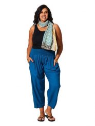 Aller Simplement Spodnie w kolorze niebieskim rozmiar: 42-58. Niebieskie spodnie materiałowe Aller Simplement, bez wzorów, z materiału, z podwyższonym stanem. Za 56.99 zł.