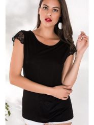 Milan Kiss Bluzka w kolorze czarnym rozmiar: XL. Czarne bluzki Milan Kiss, xl, bez wzorów, z koronki, bez kołnierzyka, bez ramiączek. Za 87.81 zł.