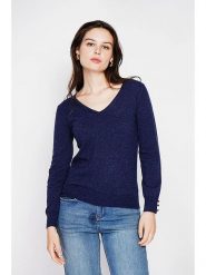 C& Jo Sweter w kolorze granatowym rozmiar: 40. Niebieskie swetry C& Jo, bez wzorów, ze splotem, klasyczne, bez ramiączek. Za 121.99 zł.