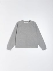 Dresowa bluza crewneck z brokatem - szary. Szare bluzy Sinsay, l, bez wzorów, z dresówki, bez ramiączek, bez kaptura. Za 49.99 zł.
