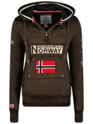 Geographical Norway Bluza "Gymclass" w kolorze ciemnobrązowym rozmiar: XL. Brązowe bluzy Geographical Norway, xl, bez wzorów, bez ramiączek, z kapturem. Za 114.95 zł.