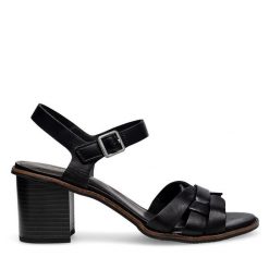 Sandały Lasocki. Czarne sandały Lasocki, bez wzorów, bez obcasa, na słupku, bez zapięcia. Za 199.99 zł.