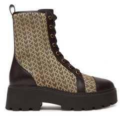 Botki MICHAEL Michael Kors. Brązowe botki MICHAEL Michael Kors, bez wzorów, bez obcasa, na płaskiej podeszwie, bez zapięcia. Za 999.99 zł.
