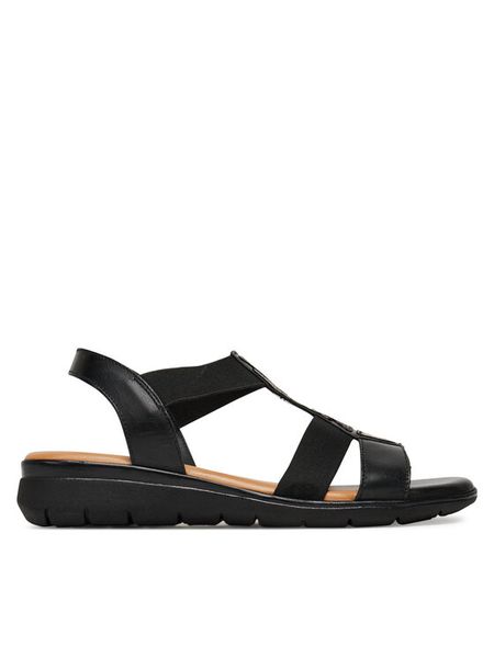 Go Soft Sandały WI16-INES-06 Czarny. Czarne sandały GO SOFT, bez wzorów, ze skóry, bez obcasa, na płaskiej podeszwie, bez zapięcia. Za 159.99 zł.