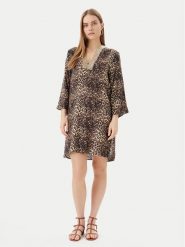 LOLA CASADEMUNT Sukienka letnia LS2516036 Brązowy Relaxed Fit. Brązowe sukienki LOLA CASADEMUNT, m, bez wzorów, z wiskozy, bez kołnierzyka, bez ramiączek. Za 259.99 zł.