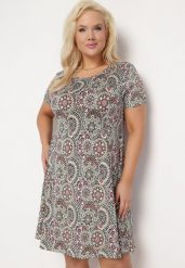 Zielona Sukienka Mini z Wiskozy o Rozkloszowanym Fasonie Boho Aiselle. Zielone sukienki Born2be, l, bez wzorów, z wiskozy, boho, bez kołnierzyka, bez ramiączek, mini, rozkloszowane. Za 69.99 zł.