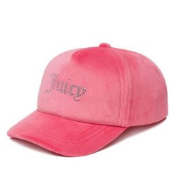 Czapka z daszkiem Juicy Couture. Czerwone czapki z daszkiem Juicy Couture, bez wzorów. Za 99.99 zł.
