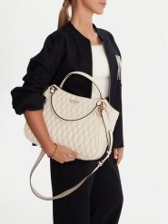 Guess Torebka Valla HWQG81 22220 Écru. Torebki klasyczne Guess, z aplikacjami, ze skóry, bez dodatków. Za 389.99 zł.