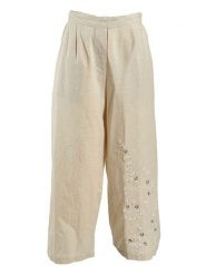 BLE Spodnie w kolorze beżowym rozmiar: onesize. Brązowe spodnie materiałowe BLE, bez wzorów, z bawełny, z podwyższonym stanem. Za 70.08 zł.