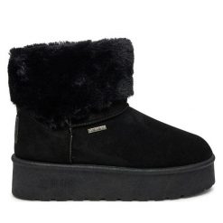 Śniegowce Big Star Shoes. Czarne śniegowce BIG STAR SHOES, bez wzorów, bez zapięcia. Za 199.99 zł.
