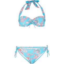 Bikini na fiszbinach (2 części) bonprix turkusowo-czerwony z nadrukiem. Bikini bonprix. Za 79.99 zł.