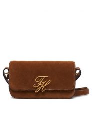 Tommy Hilfiger Torebka Script Leather Crossover Suede AW0AW19326 Brązowy. Brązowe listonoszki Tommy Hilfiger, bez wzorów, ze skóry, bez dodatków. Za 849.99 zł.