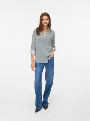 Vero Moda Koszula w kolorze biało-zielonym rozmiar: XL. Białe koszule Vero Moda, xl, bez wzorów, z wiskozy, bez kołnierzyka, bez ramiączek. Za 88.02 zł.