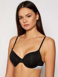 Calvin Klein Underwear Biustonosz z fiszbiną 000F3784E Czarny. Czarne biustonosze Calvin Klein Underwear, bez wzorów, z bawełny. Za 109.99 zł.