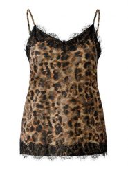 Oui Top w kolorze karmelowo-brązowym rozmiar: 34. Brązowe topy Oui, bez wzorów, z koronki, bez kołnierzyka, bez ramiączek. Za 217.99 zł.