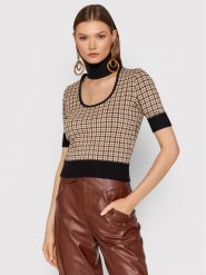 Pinko Golf Radiante 2 Al21-22 BLK01 1G16S7 Y7HE Beżowy Regular Fit. Brązowe swetry Pinko, s, bez wzorów, z wiskozy, bez ramiączek. Za 849.99 zł.