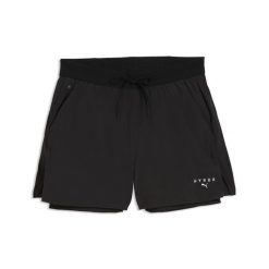 Damskie szorty 2 w 1 PUMA × HYROX DRYELITE PUMA. Czarne szorty sportowe Puma, bez wzorów, z materiału, na fitness i siłownię. Za 279.00 zł.