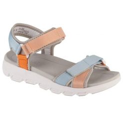 Sandały Damskie Kontrastowa. Czarne sandały Rieker, bez wzorów, z gumy, z otwartym noskiem, bez obcasa, na obcasie, bez zapięcia. Za 387.99 zł.