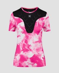 Koszulka biegowa damska X-Bionic Corefusion Run Shirt czarno-różowa. Czerwone t-shirty sportowe X BIONIC, s, bez wzorów, bez ramiączek, do biegania. Za 519.99 zł.