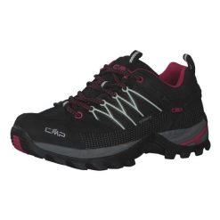 Buty trekkingowe damskie CMP Rigel Low WP. Czarne trekkingi CMP, bez wzorów, z materiału, bez zapięcia, trekkingowe. Za 329.99 zł.