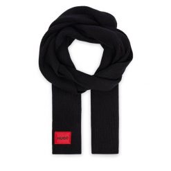 Szalik HUGO. Czarne szaliki i kominy Hugo, bez wzorów. Za 449.99 zł.