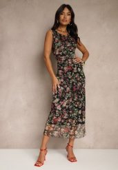 Czarna Sukienka o Taliowanym w Kwiatowy Wzór Lirandra. Czarne sukienki Renee, na imprezę, l, bez wzorów, z wiskozy, eleganckie, bez kołnierzyka, bez ramiączek, maxi. W wyprzedaży za 83.99 zł.