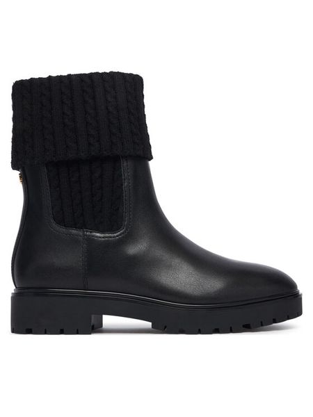 LAUREN RALPH LAUREN Botki Allyson Cbl Bo Bte 802P17088001 Czarny. Czarne botki Lauren Ralph Lauren, bez wzorów, ze skóry, bez obcasa, na płaskiej podeszwie, bez zapięcia. Za 1,199.00 zł.