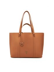 PINKO Torebka Carrie Shopper Big AI 24-25 PLTT 102832 A1LF Beżowy. Brązowe shopper bag Pinko, bez wzorów, ze skóry, bez dodatków. Za 1,319.00 zł.