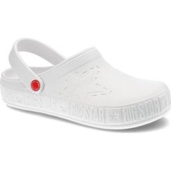 Białe Klapki Big Star Wodoodporne Buty Damskie. Białe klapki BIG STAR, bez wzorów, retro, bez obcasa, bez zapięcia. Za 79.99 zł.