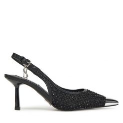 Szpilki Steve Madden. Czarne sandały Steve Madden, bez wzorów, bez obcasa, na szpilce, bez zapięcia. Za 349.99 zł.
