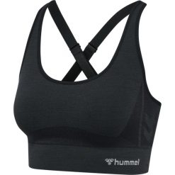 Stanik fitness cardio Hummel hmlClea. Czarne biustonosze sportowe Hummel, bez wzorów, na fitness i siłownię. Za 147.00 zł.