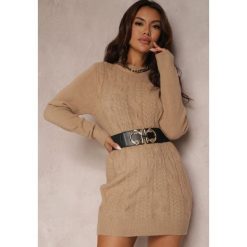 Ciemnobeżowy Sweter Iolima. Brązowe swetry Renee, na jesień, m, bez wzorów, bez ramiączek. W wyprzedaży za 83.99 zł.