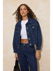 Trendyol Kurtka dżinsowa w kolorze niebieskim rozmiar: L. Niebieskie kurtki Trendyol, l, bez wzorów, z bawełny, bez kaptura. Za 173.99 zł.