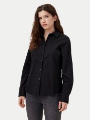 Tommy Hilfiger Koszula WW0WW44084 Czarny Regular Fit. Czarne koszule Tommy Hilfiger, bez wzorów, z bawełny, bez kołnierzyka, bez ramiączek. Za 289.99 zł.