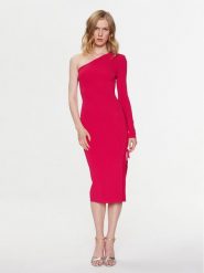 Elisabetta Franchi Sukienka koktajlowa AM-91B-32E2-V480 Różowy Slim Fit. Czerwone sukienki Elisabetta Franchi, bez wzorów, z wiskozy, wizytowe, bez kołnierzyka, bez ramiączek. Za 1,219.00 zł.