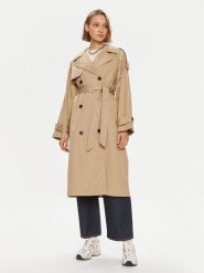 Gina Tricot Trencz 21984 Beżowy Regular Fit. Brązowe płaszcze Gina Tricot, xl, bez wzorów, z bawełny, bez kaptura. Za 219.99 zł.