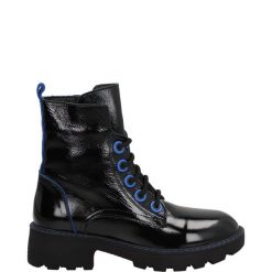 BOTKI DAMSKIE 4572155 BLAC-BLU. Botki Venezia, bez wzorów, ze skóry, bez obcasa, bez zapięcia. Za 239.00 zł.
