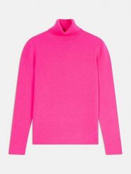 AUTHENTIC CASHMERE Kaszmirowy golf w kolorze różowym rozmiar: L. Różowe swetry AUTHENTIC CASHMERE, l, bez wzorów, z kaszmiru, bez ramiączek. Za 369.99 zł.