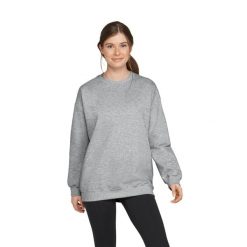 Bluza Polarowa Unisex Dla Dorosłych Softstyle Midweight Crew Neck Fleece Top. Szare bluzy z kapturem GILDAN, na zimę, xl, bez wzorów, z bawełny, bez kaptura. Za 125.99 zł.