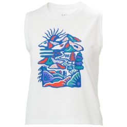 Damski tank top Helly Hansen Skog Graphic. Białe topy Helly Hansen, bez wzorów, bez kołnierzyka, bez ramiączek. Za 256.00 zł.
