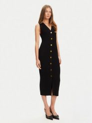 MICHAEL Michael Kors Sukienka dzianinowa MT5832533D Czarny Slim Fit. Czarne sukienki MICHAEL Michael Kors, l, bez wzorów, z dzianiny, bez kołnierzyka, bez ramiączek. Za 1,059.00 zł.