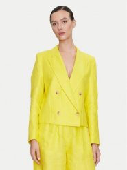 ViCOLO Marynarka TB0790 Żółty Regular Fit. Żółte marynarki i żakiety ViCOLO, xs, bez wzorów, ze lnu, bez ramiączek. Za 349.99 zł.