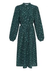 MOSS COPENHAGEN Sukienka "Lorena Aurianna" w kolorze ciemnozielonym rozmiar: S. Zielone sukienki Moss Copenhagen, na co dzień, s, bez wzorów, z tkaniny, bez kołnierzyka, bez ramiączek, midi, proste. Za 176.50 zł.