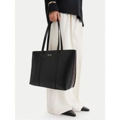 Torebka Nine West. Czarne shopper bag Nine West, bez wzorów, bez dodatków. Za 219.99 zł.