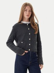 Tommy Hilfiger Kardigan WW0WW46441 Szary Regular Fit. Szare swetry Tommy Hilfiger, m, bez wzorów, z wełny, bez ramiączek. Za 899.99 zł.