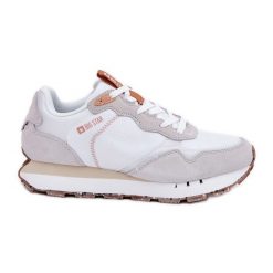 Zamszowe Lekkie Buty Sportowe Damskie Big Star RR274235 HI-POLY System Beżowe beżowy. Brązowe buty treningowe bez wzorów, z zamszu, bez zapięcia. Za 371.03 zł.