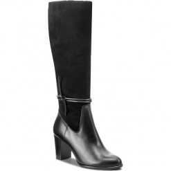 Kozaki GINO ROSSI - Frida DKH556-S47-0175-9999-F 99/99. Czarne kozaki Gino Rossi, z materiału. W wyprzedaży za 399.00 zł.