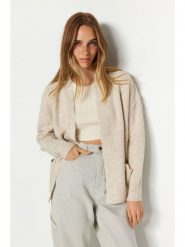 Trendyol Kardigan w kolorze beżowym rozmiar: S. Brązowe swetry Trendyol, s, bez wzorów, bez ramiączek. Za 78.99 zł.